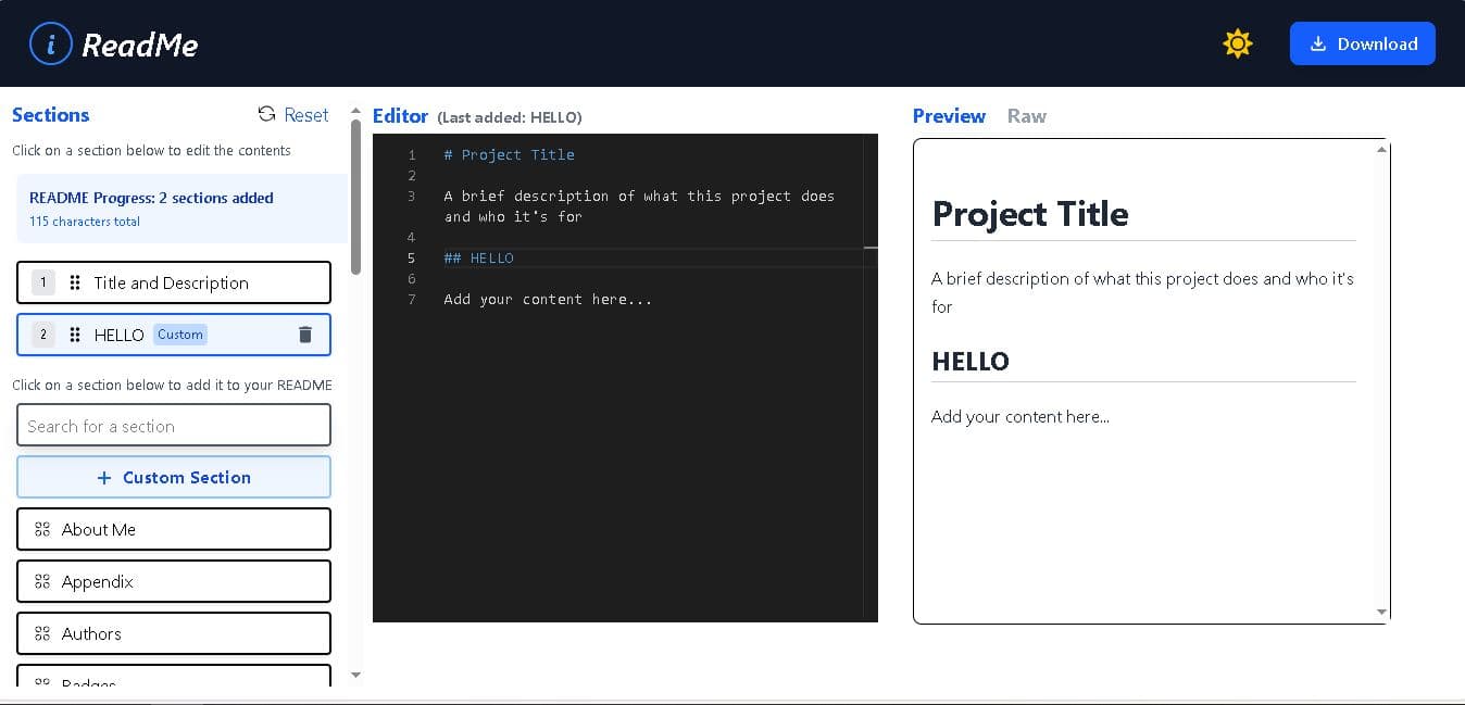 ReadMe Generator screenshot 2